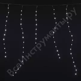Гирлянда бахрома shlights 192 минисветодиода 2,3х0,8 метра, белый icldm192-w-f-4,5v
