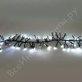 Гирлянда feron cl59 220-240v, 168led, 6400к, ip44, строб-эффект, расстояние между led 7см, длина 1.5м, шнур 1.5м 26928