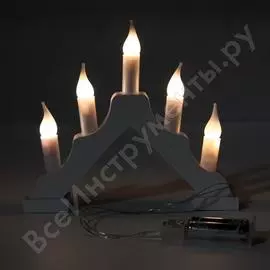Гирлянда-горка свечи shlights 20,5х17см на белой деревянной подставке bie1105