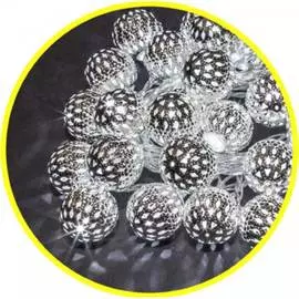 Гирлянда Navigator NGF-D004-30CW-230-серебряные шарики, металл 14042