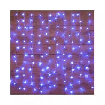 Гирлянда Neon-Night ДОЖДЬ занавес 1,5х1,5 м, прозрачный ПВХ, 144LED синие IP20 235-033