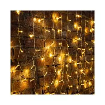 Гирлянда Neon-Night ДОЖДЬ занавес 2х3м, прозрачный ПВХ, 448LED тепло-белые, 28LED/нить, 16 нитей 235-156-6