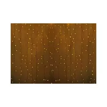 Гирлянда Neon-Night ДОЖДЬ занавес 2х3м, прозрачный ПВХ, 448LED желтые, 28LED/нить, 16 нитей 235-151-6