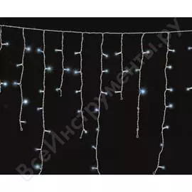 Гирлянда Neon-Night АЙСИКЛ бахрома, 1,8х0,5 м, прозрачный ПВХ, 48LED синие IP20 255-013