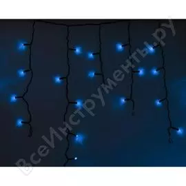 Гирлянда Neon-Night АЙСИКЛ бахрома, 4,8х0,6 м, черный ПВХ, 176LED синие 255-133