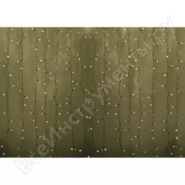 Гирлянда Neon-Night ДОЖДЬ занавес 2х1,5м, прозрачный ПВХ, мерцающий Flashing, 360LED тепло-белые 235-316