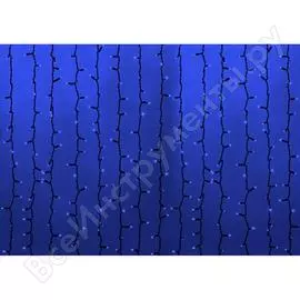 Гирлянда neon-night дождь, занавес, 2х1.5м, черный пвх, 360 led синие 235-123