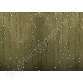 Гирлянда Neon-Night ДОЖДЬ занавес 2х1,5м, прозрачный ПВХ, 192LED тепло-белые, 12LED/нить, 16 нитей 235-306-6