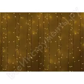 Гирлянда neon-night дождь занавес 2х3м, белый пвх, 760 led жёлтые 235-131