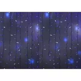 Гирлянда neon-night дождь, занавес, 2х3м, белый пвх, мерцающий "flashing", 760 led синие 235-213