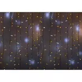 Гирлянда neon-night дождь (занавес) 2х3м, белый пвх, мерцающий flashing, 760 led желтые 235-215