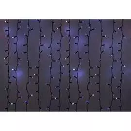 Гирлянда neon-night дождь, занавес, 2х3м, черный пвх, мерцающий "flashing", 760 led синие 235-203