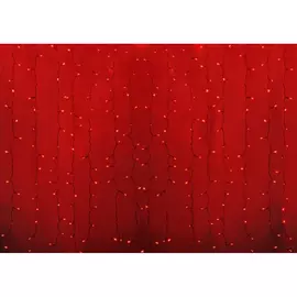 Гирлянда neon-night дождь занавес 2х3м, прозрачный пвх, 448 led красные, 28 led/нить, 16 нитей 235-152-6