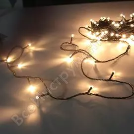 Гирлянда нить shlights 12 метров 120 светодиодов, медный, контроллер 8 режимов dc-ild120-cc