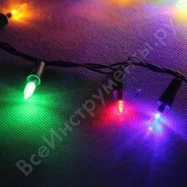 Гирлянда нить shlights 3 метра 60 светодиодов, мульти, контроллер 8 режимов ildes060m-c