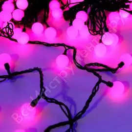 Гирлянда shlights шарики 10 метров 70 светодиодов, розовый, соединяемая oldbl070-p-e