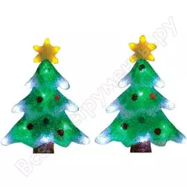 Гирлянда-световое панно shlights две елочки 22х30 см, светодиоды pkqe08sws71/71/1