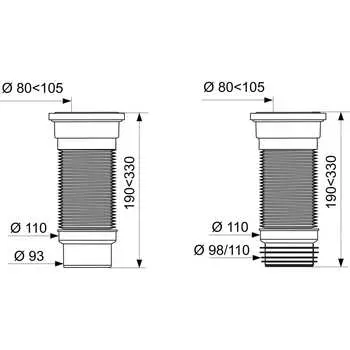 Гофрированная армированная труба для унитаза Wirquin 70984969