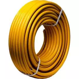 Гофрированная отожженная труба Kofulso нерж. сталь, с полиэтиленовым покрытием 25ПМ желтая