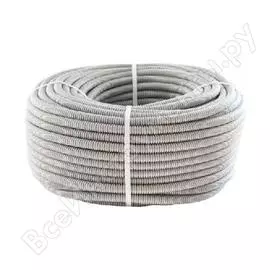 Гофрированная труба экопласт пнд-uf легкая, с зондом, атмосферостойкая, диаметр 20 мм, серый, 20120uf-gr