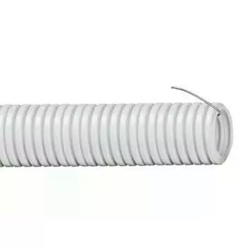 Гофрированная труба iek пвх, 16мм, с протяжкой, серая, 10м 2887791