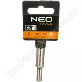 Головка торцевая 6-гранная длинная (5 мм; 1/4"; 50 мм) neo 08-237