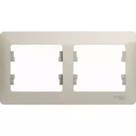 Горизонтальная двухместная рамка Systeme Electric Glossa GSL000902