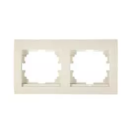 Горизонтальная рамка Lezard х2, крем 702-0300-147