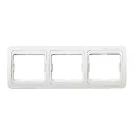 Горизонтальная трехместная рамка Smartbuy Марс SBE-02w-00-FR-3