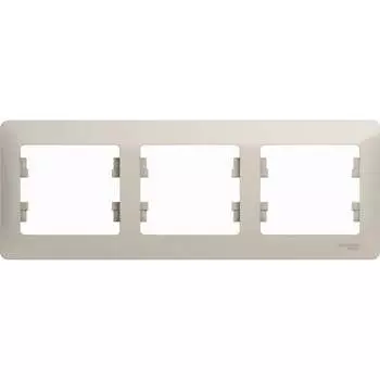 Горизонтальная трехместная рамка Systeme Electric Glossa GSL000903