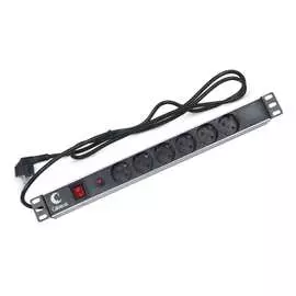 Горизонтальный блок розеток Cabeus PDU-6P-F-2EU