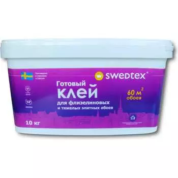 Готовый клей для флизелиновых обоев Swedtex
