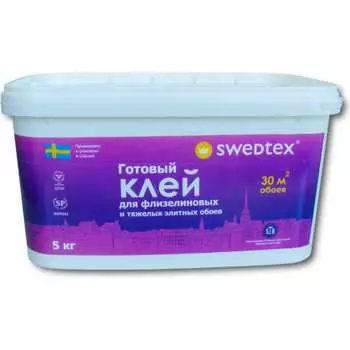 Готовый клей для флизелиновых обоев Swedtex