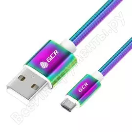 Градиентный кабель gcr microusb, 1.0m, для зарядки android 51978