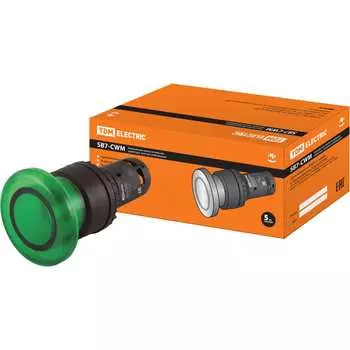 Грибовидная кнопка TDM ELECTRIC SB7-CWM31-24V LED SQ0746-0050