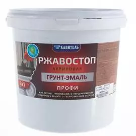 Грунт-эмаль капитель ржавостоп зеленая 3 кг профи акриловая эг00005323