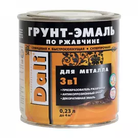 Грунт-эмаль по ржавчине dali 3в1 зеленый мох ral 6005 0,23 л 6 53575