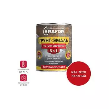 Грунт эмаль по ржавчине KRAFOR 250213