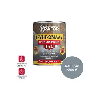 Грунт эмаль по ржавчине KRAFOR 250220