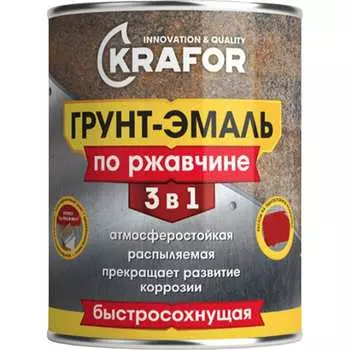Грунт эмаль по ржавчине KRAFOR 250212