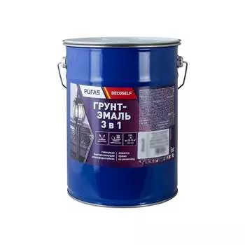 Грунт-эмаль Pufas 3 в 1 быстросохнущая серая (глянц.) Decoself (5кг) тов-205999