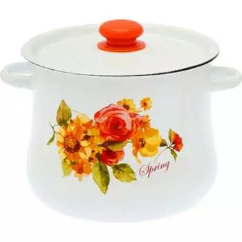 Грушевидная эмалированная кастрюля СТАЛЬЭМАЛЬ