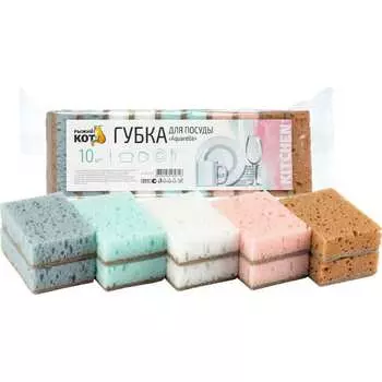 Губка для мытья посуды Рыжий кот Aquarelle 310577