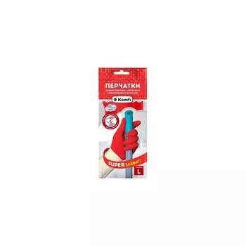 Хозяйственные сверхпрочные латексные перчатки Komfi БИКОЛОР