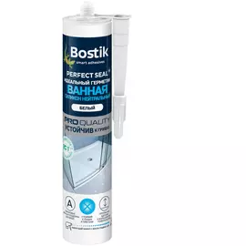 Идеальный силиконовый герметик bostik perfect seal ванная нейтральный белый 280мл вок638639