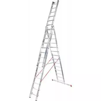 Индустриальная алюминиевая трехсекционная лестница Новая Высота 5230314