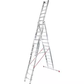 Индустриальная алюминиевая трехсекционная лестница Новая Высота 5230310