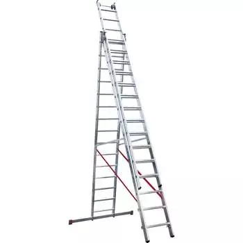 Индустриальная алюминиевая трехсекционная лестница Новая Высота 5230317