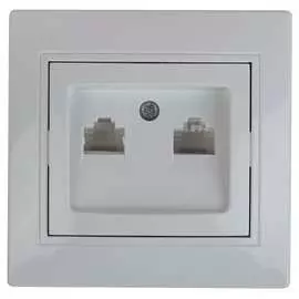 Информационная розетка Intro 2xRJ45, СУ, алюминий Б0043243