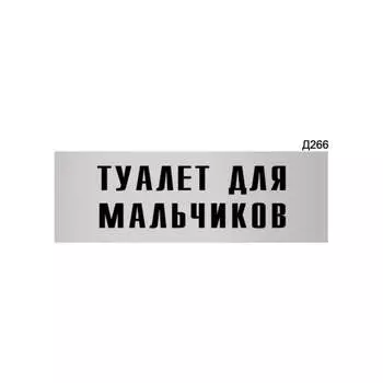 Информационная табличка GRM туалет для мальчиков прямоугольная д266 300x100 мм 218000115-266